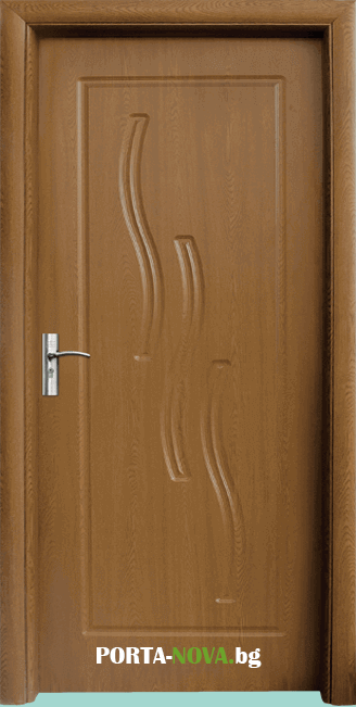 Интериорна HDF врата с код 014-P, цвят Златен дъб