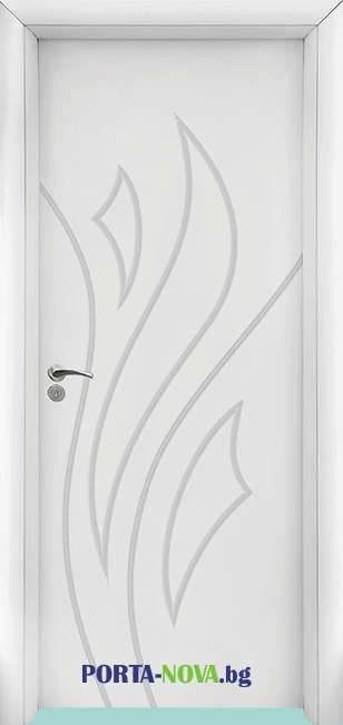Интериорна HDF врата с код 033-P, цвят Бяла