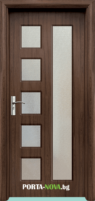 Интериорна HDF врата с код 048, цвят Орех