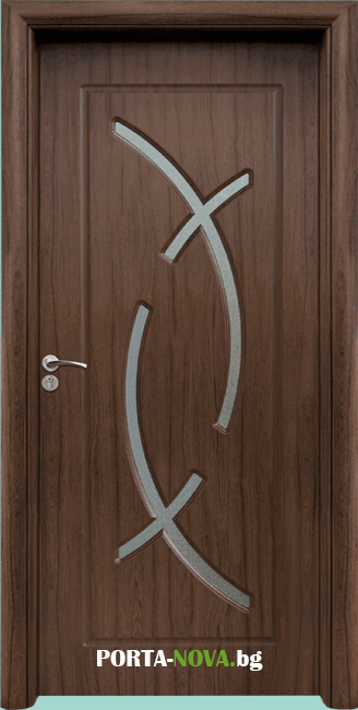 Интериорна HDF врата с код 056, цвят Орех