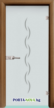 Стъклена интериорна врата, Gravur G 13-1, каса цвят Златен дъб
