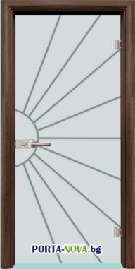 Стъклена интериорна врата, Gravur G 13-2, каса цвят Орех
