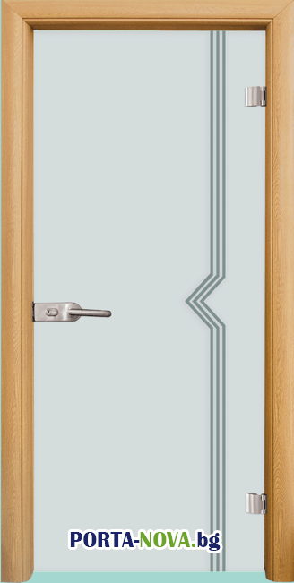 Стъклена интериорна врата, Gravur G 13-3, каса цвят Светъл дъб