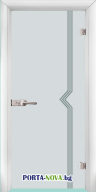 Стъклена интериорна врата, Gravur G 13-3, каса цвят Бяла