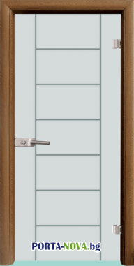 Стъклена интериорна врата, Gravur G 13-6, каса цвят Златен дъб