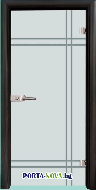 Стъклена интериорна врата, Gravur G 13-8, каса цвят Венге