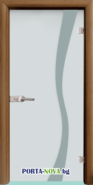 Стъклена интериорна врата, Sand G 14-1, каса цвят ЗЛатен дъб
