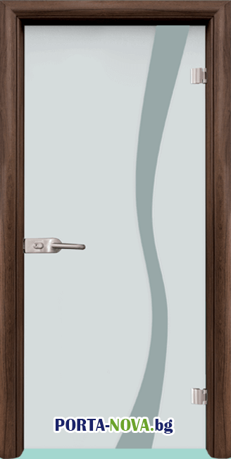 Стъклена интериорна врата, Sand G 14-1, каса цвят Орех