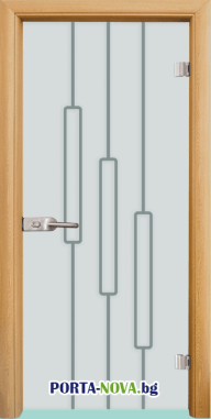 Стъклена интериорна врата, Sand G 14-11, цвят каса Светъл дъб