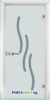 Стъклена интериорна врата, Sand G 14-2, каса цвят Бяла