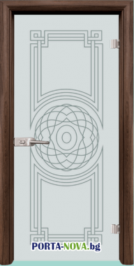 Стъклена интериорна врата, Sand G 14-08, цвят каса Орех