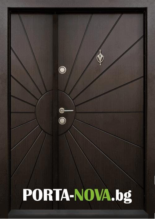 Еднокрила входна врата Т-109, цвят Тъмен орех