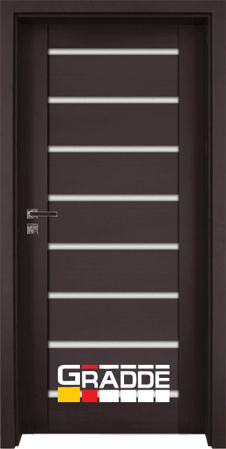 интериорна врата Gradde серия Axel Glass, цвят Орех Рибейра