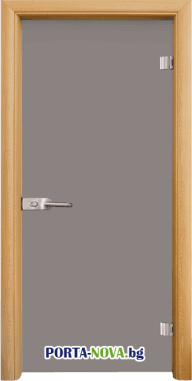 Стъклена интериорна врата, Matt G 11-1, цвят на каса Светъл дъб